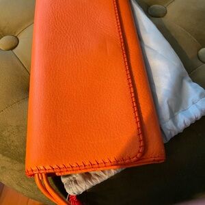 Vibrant Orange Leather Wallet